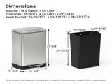 Brushed Nickel 14 Gallons Pedal Trash Can with Soft Close Lid, Removable Inner Bucket & Detachable 94630588