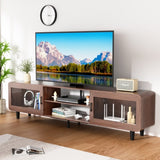 ZNTS TV Stand for 55/60/65/70", Wood Entertainment Center with Power Outlets, Media Console with Sliding 36882263