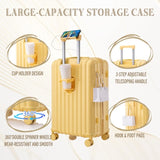 ABS Spinner Wheel Luggage, Carry on Suitcase, with Cup Holder & USB Port & Phone Holder W2787P262958