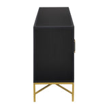U_STYLE Distinctive Features of Four-Door Sideboard with Metal and Cross-Leg Design,Suitable for N711P170791B