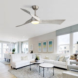 52 Inch Brushed Nickel Ceiling Fan Light With 6 Speed Remote Energy-saving DC Motor 52K012BN