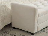 58.27" Wide Modern Upholstered Storage Bench Double Storage Space, Napped fabric Foot Stool W3189P445990