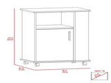 Correy 4-Shelf Microwave Cabinet with Caster White B06280096