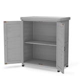 Potting Bench with Storage Cabinet and Metal Table Top for Outdoor Patio,Outdoor Work Station Table W1390P189986