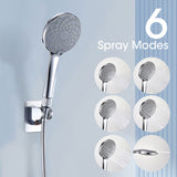 Chrome Shower Head, 10 Inch High Pressure Rainfall Shower Head/Handheld Shower Combo with 11 Inch W121960348