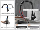 Single Handle High Arc Brushed Nickel Pull Out Kitchen Sink Faucet with 4 Spraying Modes,Single 23786169