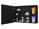 Medicine 18H" Single Door Cabinet, Two External Shelves, Three Interior Shelves , Black B097133142