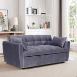 64.9 "3-in-1 foldable large size sofa bed, modern velvet double sofa, sofa bed with adjustable back, W2564P228261