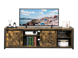 3-layer Double Barn Door with Sliding Rail X-shaped Panel TV Cabinet MDF with Triamine Retro Brown 94882860