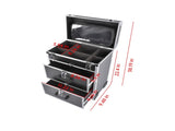 Portable 3-Tier Rolling Makeup Case with Universal Wheels for Makeup, Nail Art, Hair Styling Tools 10952522