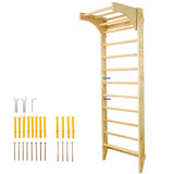 Wooden Swedish Ladder, Stall Bars Set for Physical Therapy & Gymnastics W465P208412