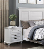 White Finish Two Drawers Nightstand 1pc Traditional Framing Wooden Bedroom Furniture B011118704