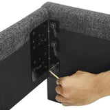 Queen Size Charcoal Grey Upholstered Platform Bed B108P160250