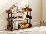 3-Tier Industrial Bookshelf with Anti-Falling Guardrails, 33 LBS Per Shelf Storage Organizer 30941632