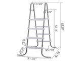 4-Step 52in Pool Ladder Iron Grey Frame White Steps 98777965