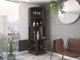 Seattle Bar Cabinet, Eight Bottle Cubbies, Two Large Open Shelves B128P322509