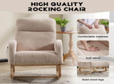 Modern Accent Rocking Chair Rocking Chair with Solid Wood Legs, Upholstered Nursery Glider Rocker, 86838608