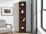 8-Tier Media Tower Rack, CD DVD Slim Storage Cabinet with Adjustable Shelves, Tall Narrow Bookcase W487P318934