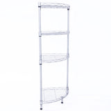 XM-243S Fan-shaped Carbon Steel Metal Assembly 4-Tier Storage Rack Silver Gray 91288015