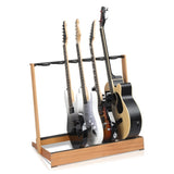 ZNTS Folding Hardwood With Corrugated Metal Guitar Stand for Electric Guitar, Bass, or Acoustic 35910596