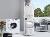 Laundry Hamper, 2-Tier Sorter with Hanging Bar and Removable Rolling Baskets, Stackable Storage Cart 61576787