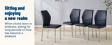 4-piece set of black silver light luxury PU dining chairs ergonomic backrest, 36.7 inches high, W1151P282690