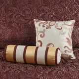 5 Piece Jacquard Bedspread Set with Throw Pillows Burgundy King B03597643