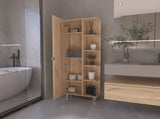 Portland 5-Shelf Linen Cabinet Light Oak B06280251