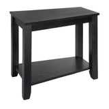 ZNTS Contemporary Black Finish Chairside with Lower Shelf Wedge Shape Wooden Furniture 1pc Side B011P175355