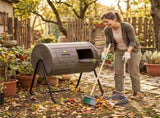 Dual Chamber Compost Tumbler 37.5Gal 360&deg Rotating Compost Bin with Stirring Blades for 83735860