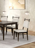 Dark Walnut Side Chairs Upholstered Seat 100% Polyester Kitchen Dining Room Set of 2pc Dining Chairs B011P321003