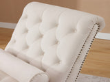 Classical Velvet Recliner Chair with Button Tufting & Silver Nailhead Trim - Vintage Style Lounge W2795P479253