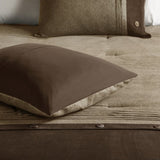 7 Piece Faux Suede Comforter Set Brown Cal King B03597293