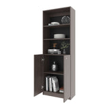 FM FURNITURE Beyerville Bookcase with Open Storage and 2 Doors, Stained Walnut B128P301396