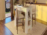 U_Style-CA 3-in-1 Sideboard with Foldable Tabletop, Marble Grain Top, 2-Door Storage Cabinet, N711P427079K