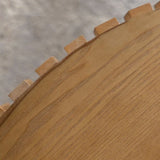 Round two-ply Coffee Table Handcrafted Relief Sturdy Pedestal Wooden Olive-Shaped Tea Table for W3081P255166