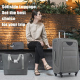 Softside Luggage Expandable 3 Piece Set Suitcase with Duffel Bag Upright Spinner Softshell N732P201004A