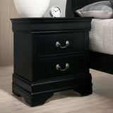1pc Nightstand Black Louis Philippe Solid wood English Dovetail Construction Antique Nickle Hanging HS11CM7966BK-N-ID-AHD