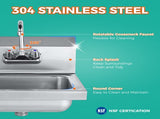 17" x 15" 304 Stainless Steel Wall Mounted Hand Sink.NSF Certified.Durable & Easy to W3629P365488