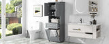 Tall Bathroom Cabinet with Laundry Basket, Large Space Tilt-Out Laundry Hamper and Upper WF323481AAE