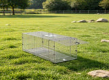 42" x 16" x 18" Humane Live Animal Cage Trap, Galvanized Iron Folding Design with Handle, for Stray 09470208