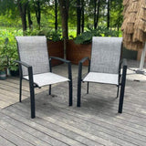 VRSHWO Garden Patio Chairs Set of 2, All Weather Metal Outdoor Dining Chairs , Garden, Poolsides, W213P335869