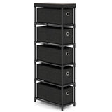 Modern Minimalist Chest of Drawers - 5 Drawers Countertop, Industrial Wood Top, Versatile as Side 52539284