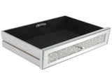 2-Drawer Modern Style Diamond-Embellished Computer Desk MDF Mirrored Entryway Table 42*15*29.92in 03566271
