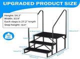 RV Step 3 Step Ladder, Upgrade RV Step with Handrails, Heavy Duty RV Stairs with Anti-Slip Pedal Hot 85009726
