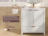 24 Inches Bathroom Vanity with Sink Combo, Modern Bathroom Vanity with Single Faucet Hole, Textured N817P339017K
