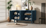 TREXM Modern 4-door Sideboard with Convex Pattern Doors and 2 Silver Handle for Living Dining GL-N715P183105M