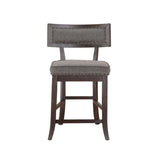 Rustic Aesthetic Dark Cherry Finish Counter Height Chair Set of 2 Wood Framed Nailhead Trim Fabric B011P184614