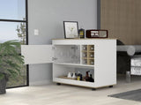 Pendleton 1-Shelf 6-Bottle Bar Cart Light Oak and White B06280609