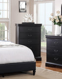 Elegant Bedroom 1pc Chest Of Drawers Black Color Drawers Tall Chest Plywood Furniture B011P238911